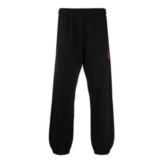 Pantaloni sport Off-White pentru bărbați Hands Off cu săgeată roșie, croi larg, negru