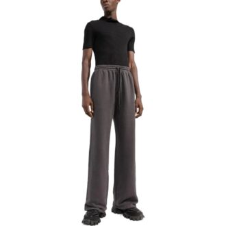 Pantaloni sport/pantaloni/joggers drepți, largi, cu imprimeu cu dungi, de culoare solidă, pentru bărbați, Off-White, gri Pantaloni sport/pantaloni/joggers drepți, largi, cu imprimeu cu dungi, de culoare solidă, pentru bărbați, Off-White, gri
