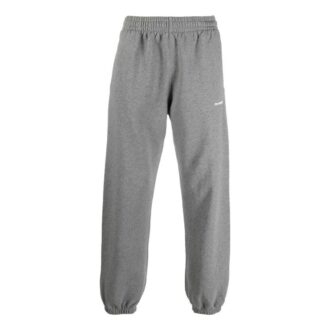 Pantaloni sport/pantaloni/joggers Off-White pentru bărbați, colecția SS22, culoare solidă, cu dungi și șnur, croială largă, gri Pantaloni sport/pantaloni/joggers Off-White pentru bărbați, colecția SS22, culoare solidă, cu dungi și șnur, croială largă, gri