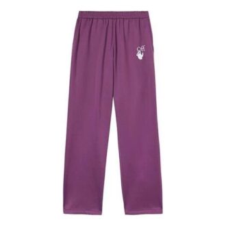 Pantaloni sport/pantaloni/joggers Off-White pentru bărbați, colecția SS22, culoare solidă, imprimeu cu logo, croială largă, violet Pantaloni sport/pantaloni/joggers Off-White pentru bărbați, colecția SS22, culoare solidă, imprimeu cu logo, croială largă, violet