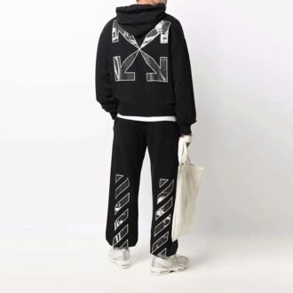 Pantaloni sport/pantaloni/joggers Off-White pentru bărbați FW21 cu imprimeu Caravaggio, negru Pantaloni sport/pantaloni/joggers Off-White pentru bărbați FW21 cu imprimeu Caravaggio, negru
