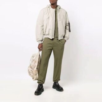 Pantaloni sport/pantaloni/joggers Off-White pentru bărbați FW21, culoare solidă, croială largă, verde Pantaloni sport/pantaloni/joggers Off-White pentru bărbați FW21, culoare solidă, croială largă, verde
