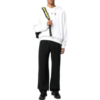 Pantaloni sport/pantaloni/joggers Off-White pentru bărbați FW22, culoare solidă, cu logo brodat, croi drept, croi larg, negru Pantaloni sport/pantaloni/joggers Off-White pentru bărbați FW22, culoare solidă, cu logo brodat, croi drept, croi larg, negru