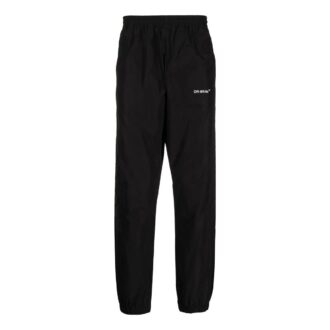 Pantaloni sport/pantaloni/joggers Off-White pentru bărbați SS22 cu imprimeu logo și dungi Diagonal, negri Pantaloni sport/pantaloni/joggers Off-White pentru bărbați SS22 cu imprimeu logo și dungi Diagonal, negri