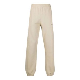 Pantaloni sport/pantaloni/joggers pentru bărbați Off-White FW22 din twill cu imprimeu, croi larg, bej Pantaloni sport/pantaloni/joggers pentru bărbați Off-White FW22 din twill cu imprimeu, croi larg, bej