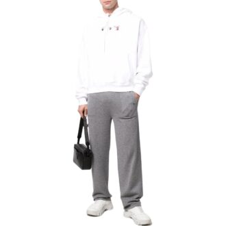 Pantaloni sport/pantaloni/joggers pentru bărbați Off-White SS22, culoare solidă, cu șireturi, croială largă, gri Pantaloni sport/pantaloni/joggers pentru bărbați Off-White SS22, culoare solidă, cu șireturi, croială largă, gri