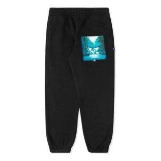 Pantaloni sport/pantaloni/pantaloni de jogging negri cu imprimeu Off-White pentru bărbați Pantaloni sport/pantaloni/pantaloni de jogging negri cu imprimeu Off-White pentru bărbați