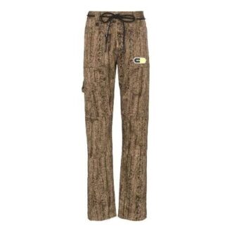 Pantaloni sport/pantaloni/pantaloni de jogging Off-White pentru bărbați, cu etichetă cu logo, camuflaj, croială slim, bej