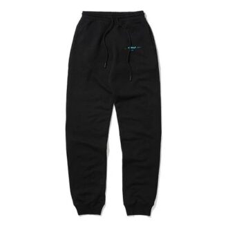 Pantaloni sport/pantaloni/pantaloni de jogging Off-White pentru bărbați, cu șireturi și model, croială largă, negru