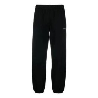 Pantaloni sport/pantaloni/pantaloni de jogging Off-White pentru bărbați, cu logo, culoare solidă, negru