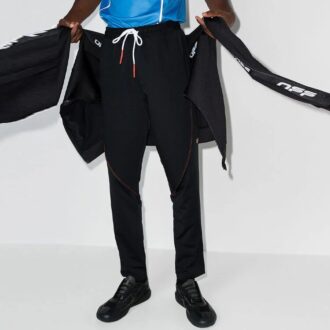 Pantaloni sport/pantaloni/pantaloni de jogging pentru bărbați Off-White FW21 cu șireturi drepte, croi slim, negru