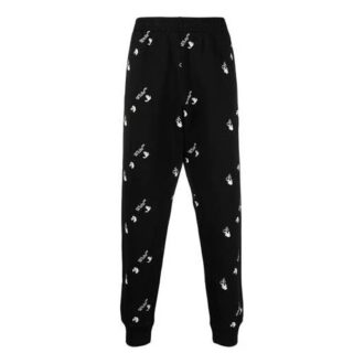 Pantaloni sport SS21 cu imprimeu logo mare, negri