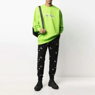 Pantaloni sport SS21 cu imprimeu logo mare, negri