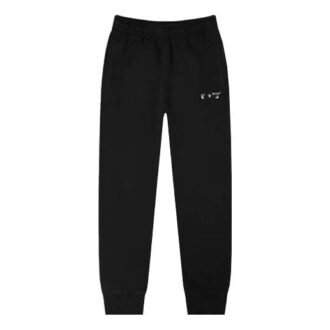 Pantaloni sport SS21 cu logo alfabet, croială largă, negru