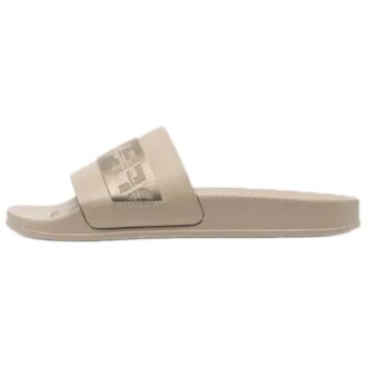 Papuci cu logo, de culoare kaki