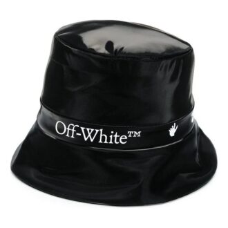 Pălărie de pescar Off-White cu logo, negru