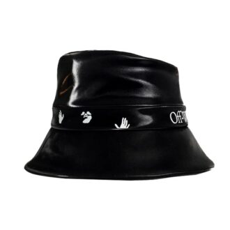 Pălărie de pescar Off-White cu logo, negru