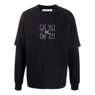 Pullover cu glugă, mâneci lungi, negru, cu logo