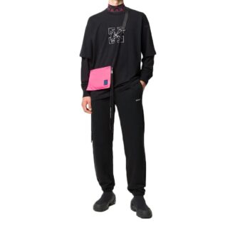 Pullover cu glugă, mâneci lungi, negru, cu logo