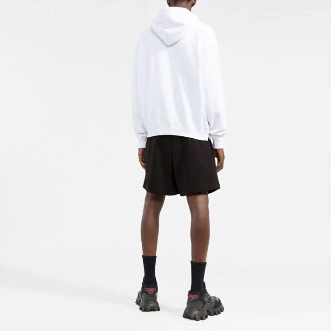 Pulover alb pentru bărbați Off-White cu litere pe piept, versiune obișnuită