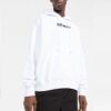 Pulover alb pentru bărbați Off-White cu litere pe piept, versiune obișnuită