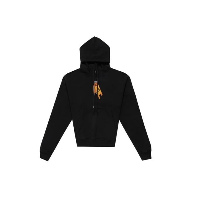 Pulover bărbătesc Off-White din bumbac cu imprimeu săgeți, negru