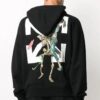 Pulover bărbătesc Off-White din bumbac cu imprimeu săgeți, negru