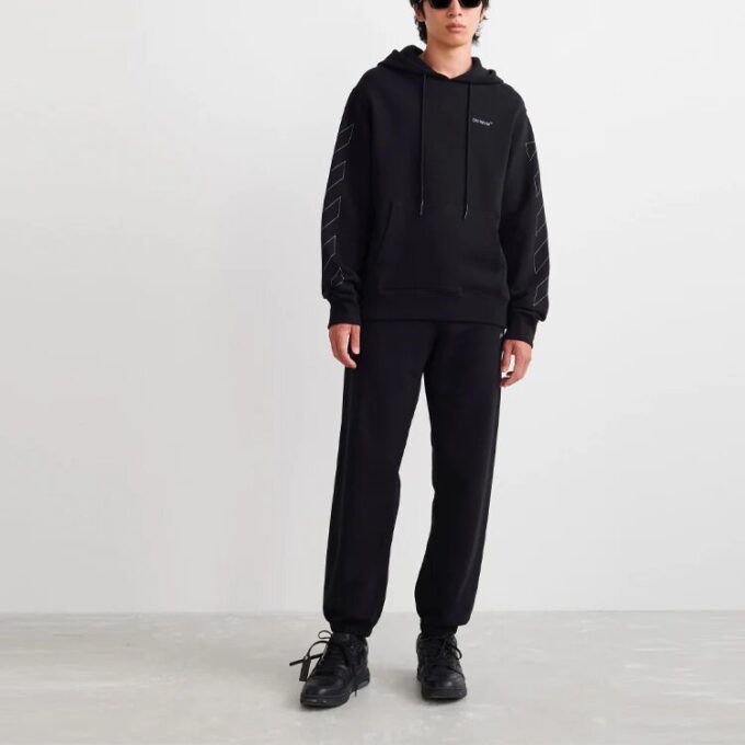 Pulover bărbătesc Off-White SS22 cu logo, croială largă, negru
