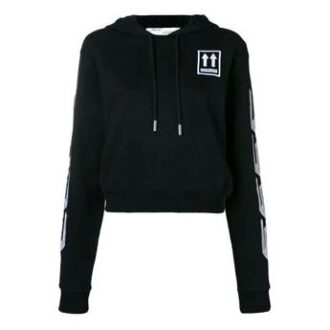 Pulover brodat cu logo Off-White, negru