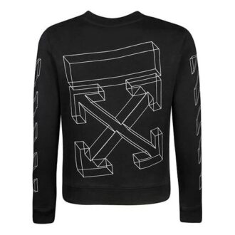 Pulover C O Virgil Abloh 3D Diag Lines „Negru Alb”