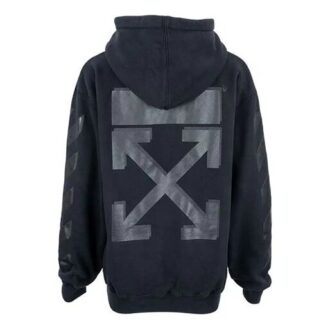 Pulover cu glugă din bumbac Off-White, negru