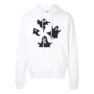 Pulover cu glugă FW20 Ghost Printing pentru bărbați, alb Pulover cu glugă FW20 Ghost Printing pentru bărbați, alb