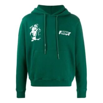 Pulover cu glugă FW20 Kiss 21 cu imprimeu pentru bărbați, verde Pulover cu glugă FW20 Kiss 21 cu imprimeu pentru bărbați, verde