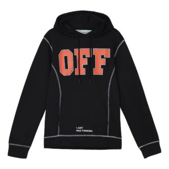 Pulover cu glugă și aplicații OFF Unisex Negru