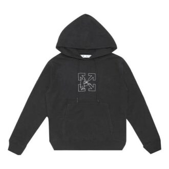 Pulover cu glugă și broderie FW20 pentru bărbați, negru