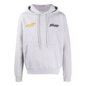 Pulover cu glugă și imprimeu logo FW20 pentru bărbați, gri