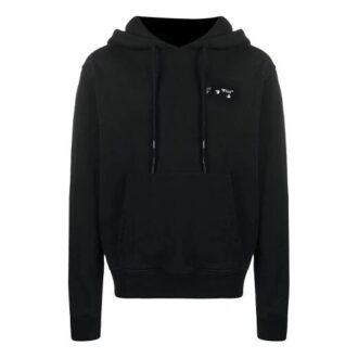 Pulover cu glugă și imprimeu logo FW20 pentru bărbați, negru