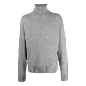 Pulover cu guler înalt cu nervuri, versiune standard, unisex, gri