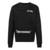 Pulover cu guler rotund, croi slim, SS19 Impressionist Virgil Abloh, negru