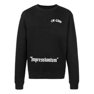 Pulover cu guler rotund, croi slim, SS19 Impressionist Virgil Abloh, negru Pulover cu guler rotund, croi slim, SS19 Impressionist Virgil Abloh, negru