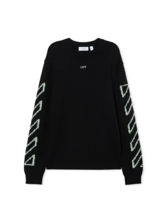 Pulover cu guler rotund Diagonal Arrow Fuzzy