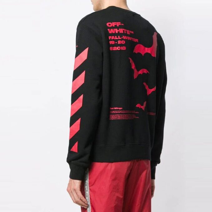 Pulover cu guler rotund și croială slim-fit cu logo Bats