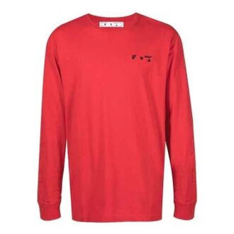 Pulover cu guler rotund și imprimeu logo FW21, cu mâneci lungi, pentru bărbați, roșu