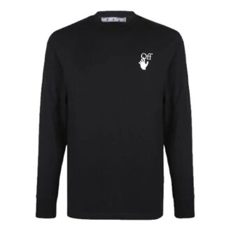 Pulover cu guler rotund și mâneci lungi, cu imprimeu logo, versiune standard, negru Pulover cu guler rotund și mâneci lungi, cu imprimeu logo, versiune standard, negru