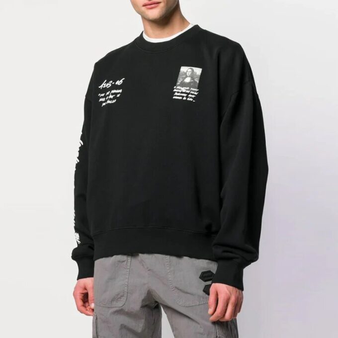 Pulover cu guler rotund pentru bărbați SS19 Back cu logo Mona Lisa