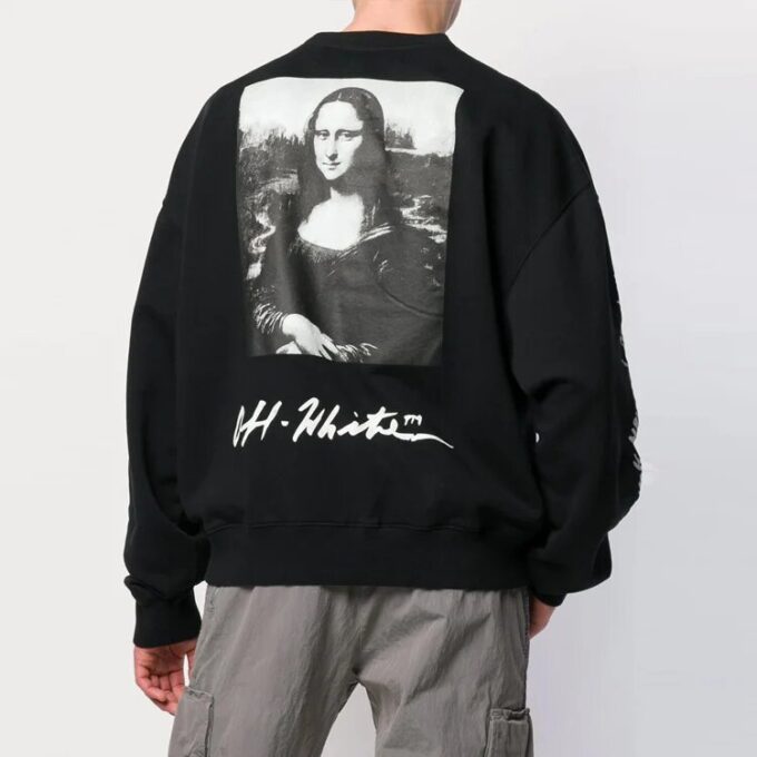 Pulover cu guler rotund pentru bărbați SS19 Back cu logo Mona Lisa