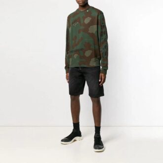 Pulover cu guler rotund SS19 Camouflage Diag Stencil Pulover cu guler rotund SS19 Camouflage Diag Stencil