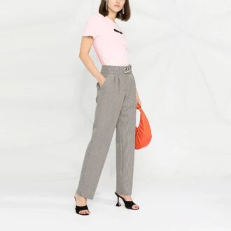 Pulover din bumbac cu logo Off-White, pantaloni scurți, croială slim, roz