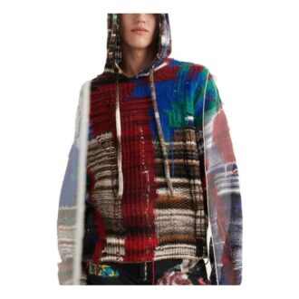 Pulover din lână cu mâneci lungi și glugă, în culori contrastante, Off-White pentru bărbați, colecția FW22 Pulover din lână cu mâneci lungi și glugă, în culori contrastante, Off-White pentru bărbați, colecția FW22