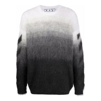Pulover din lână Off-White pentru bărbați FW21, cu guler rotund, mâneci lungi, croi lejer, negru de toamnă